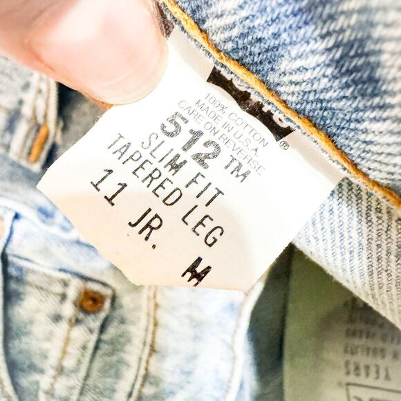 Levi's 512 Vintage Deadstock Slim Fit Tapered Leg Light Denim Jean Sz 11 Jr NWT - Picture 8 of 9